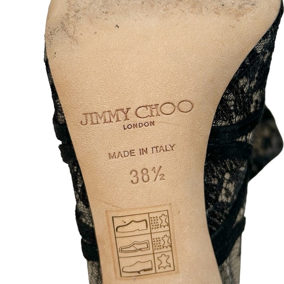 JIMMY CHOO Fauna Lace Suede Cage Heeled Sandal in Black - Picture 5 of 12